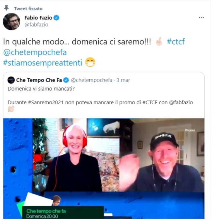 Fabio Fazio che tempo che fa - solonotiozie24