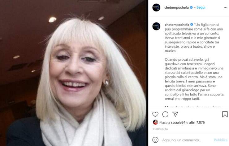 Raffaella Carrà mancata maternità - Solonotizie24