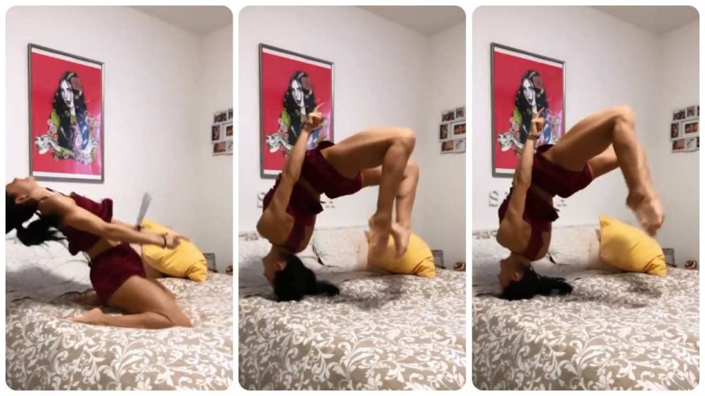 Shaila Gatta, la velina dà il buongiorno così: acrobazie a letto VIDEO
