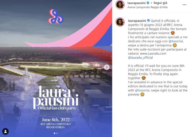 Laura Pausini annuncio - Solonotizie24
