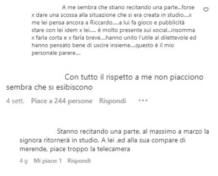 commenti su Instagram