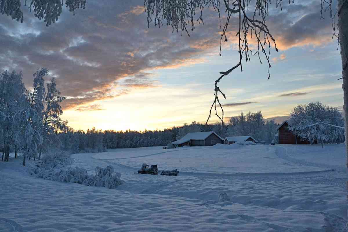 villaggio nella neve